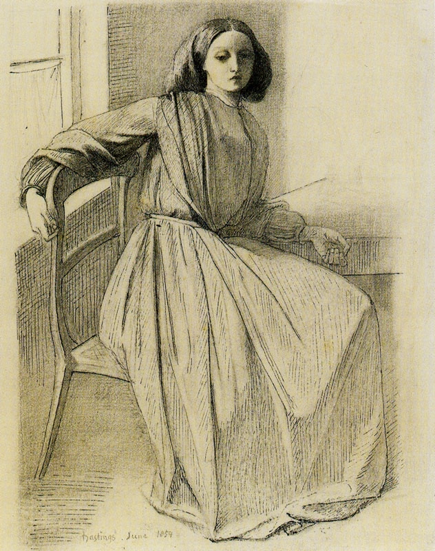 Ritratto di Elizabeth Siddal, seduta davanti a una finestra - Fitzwilliam Museum, Cambridge